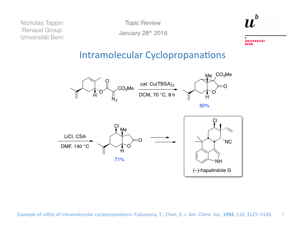 Intramolecular Cyclopropanations.Pptx