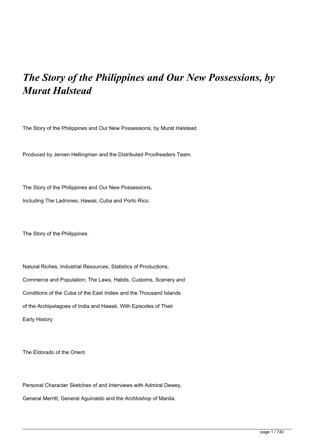 The Story of the Philippines and Our New Possessions, by Murat Halstead