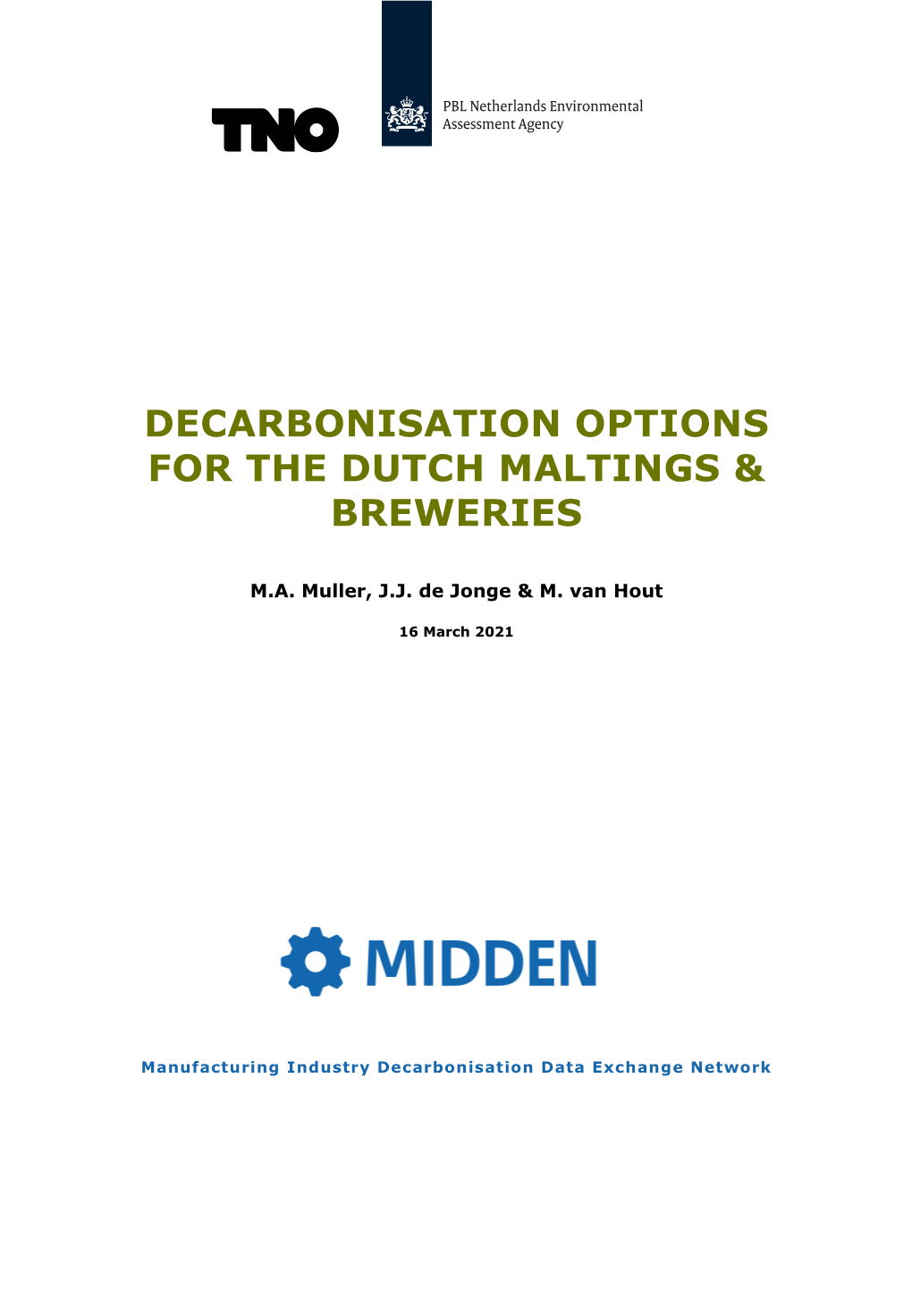 Decarbonisation Options for the Dutch Maltings and Breweries