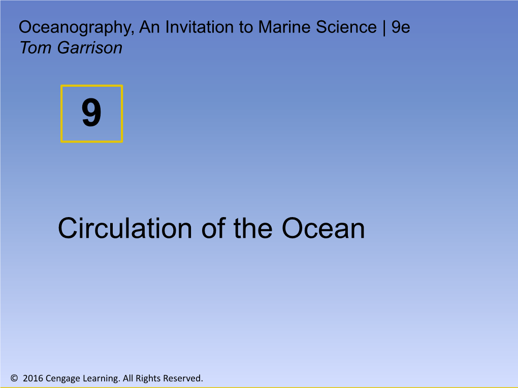 Circulation of the Ocean