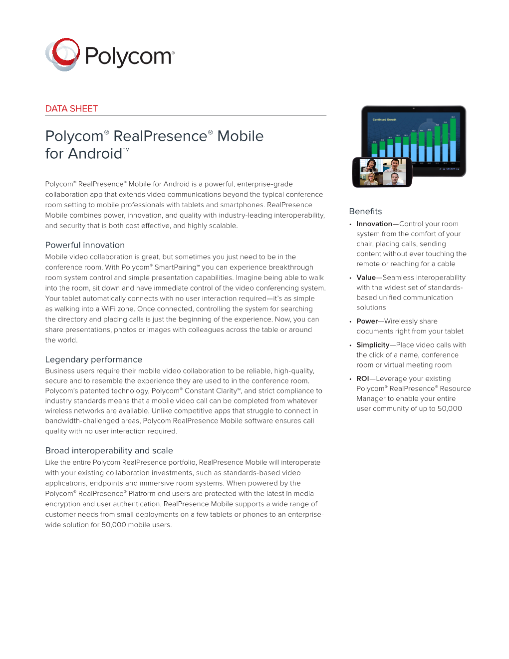 Polycom Realpresence Mobile Android Datasheet