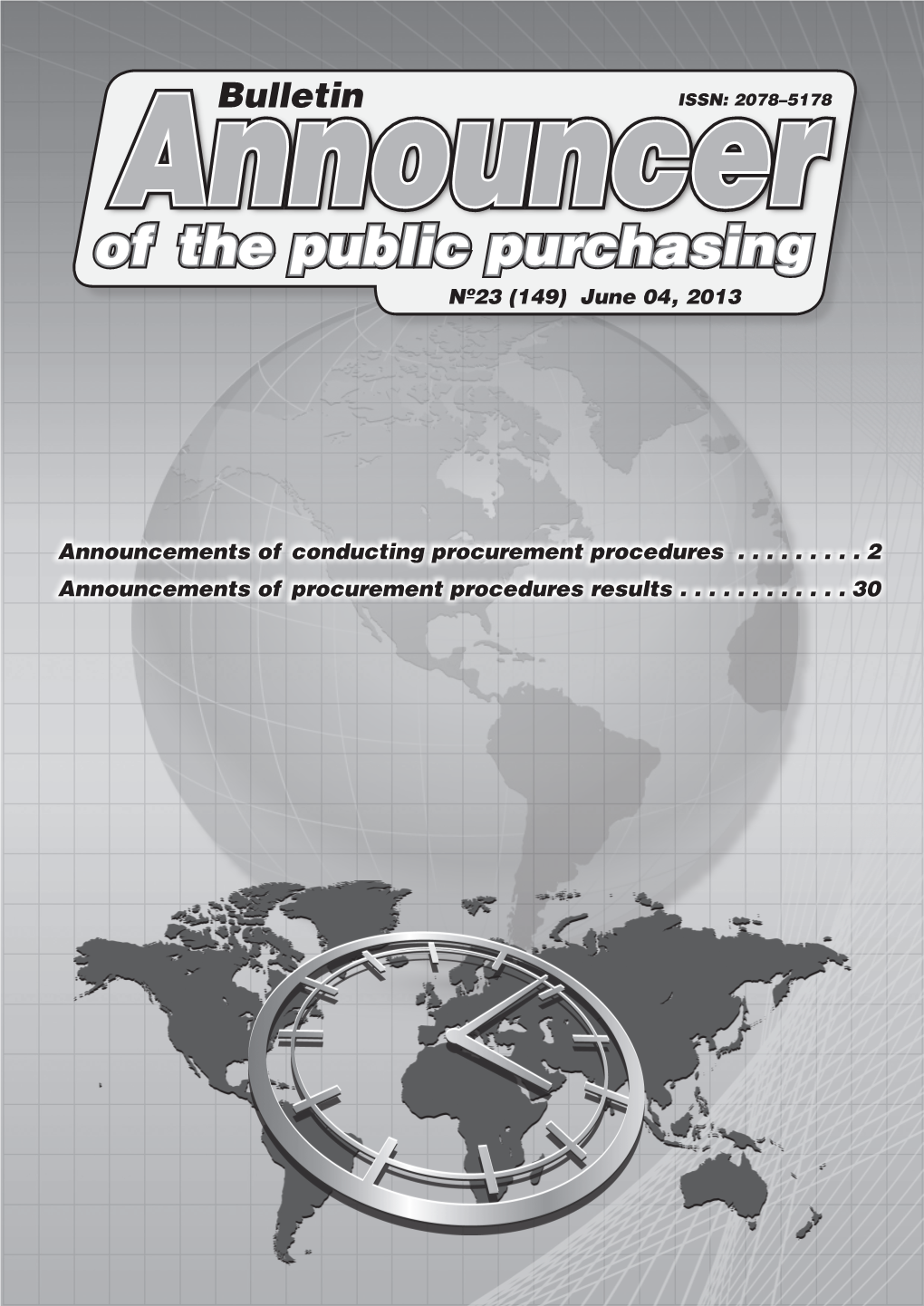 Of the Public Purchasing Announcernº23 (149) June 04, 2013
