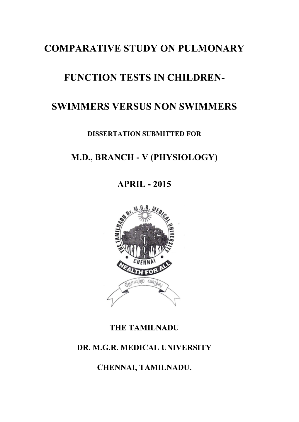 Comparative Study on Pulmonary Function Tests