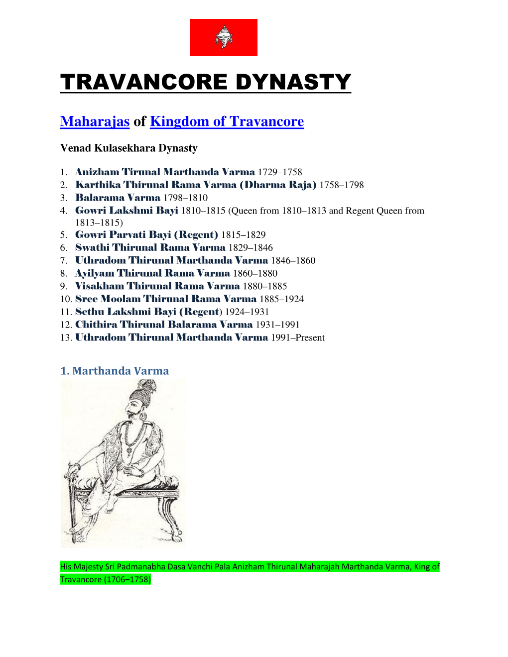 Travancore Dynasty