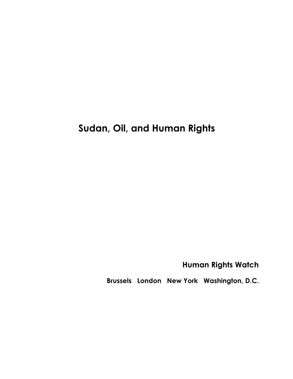 Sudan, Oil, and Human Rights