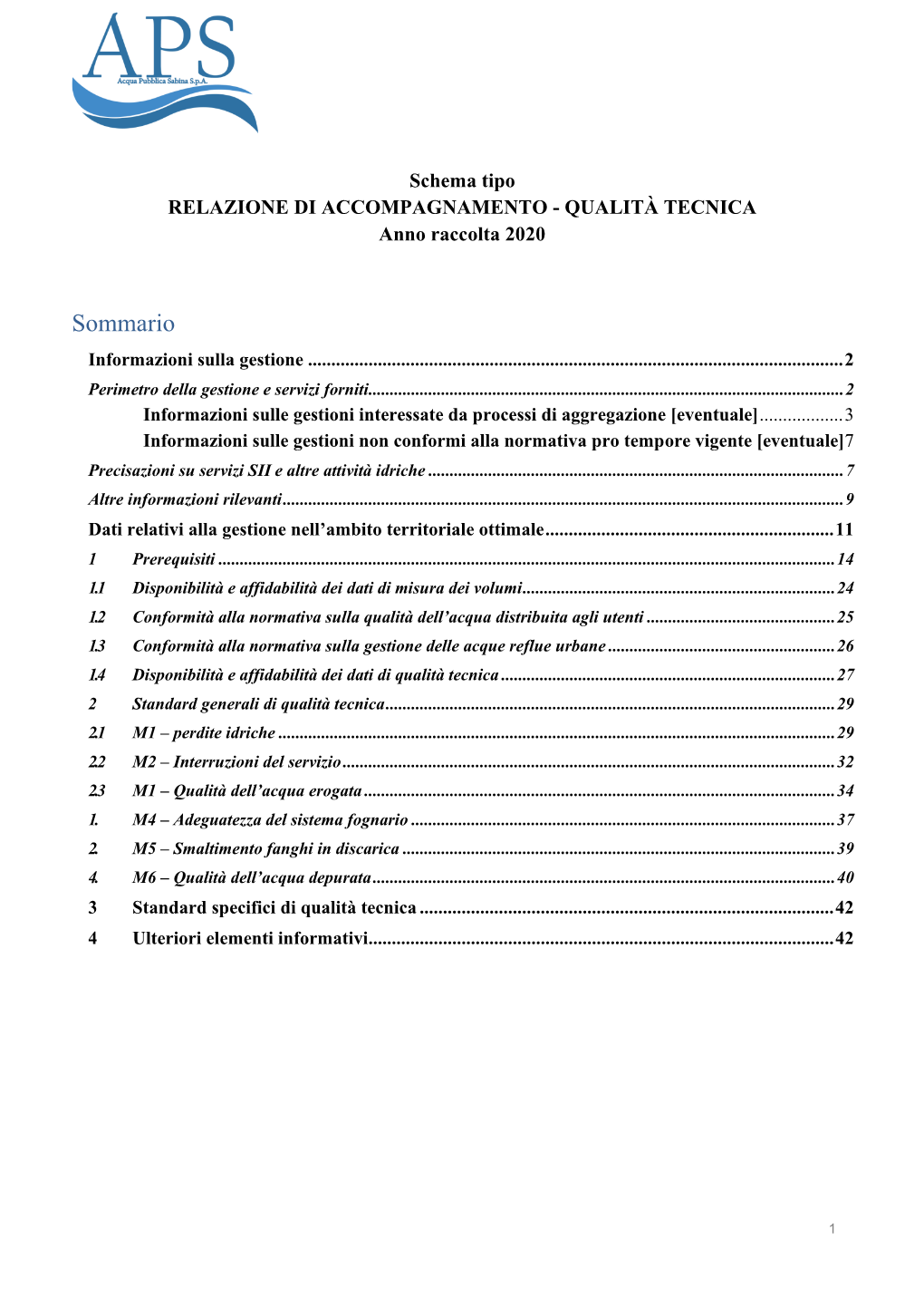 Sommario Informazioni Sulla Gestione