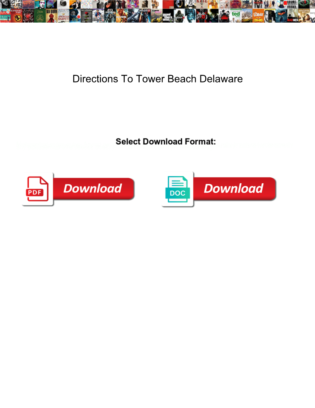 Directions to Tower Beach Delaware