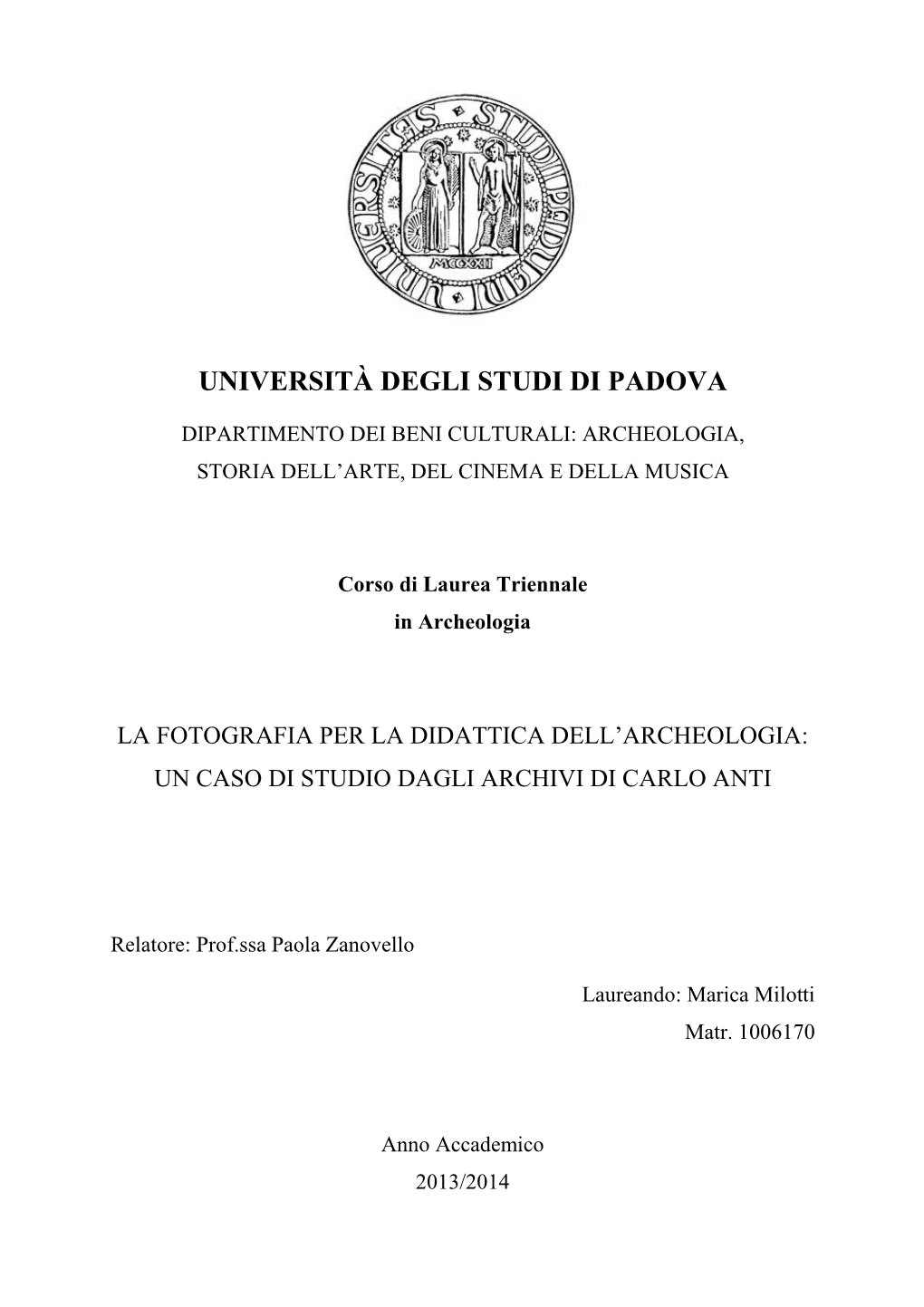 Documento in Particolare Evidenzia Una Fase Di Preparazione Delle Sue Lezioni, Ovvero La Scelta Delle Opere Da Mostrare Agli Studenti in Base All’Argomento Del Corso