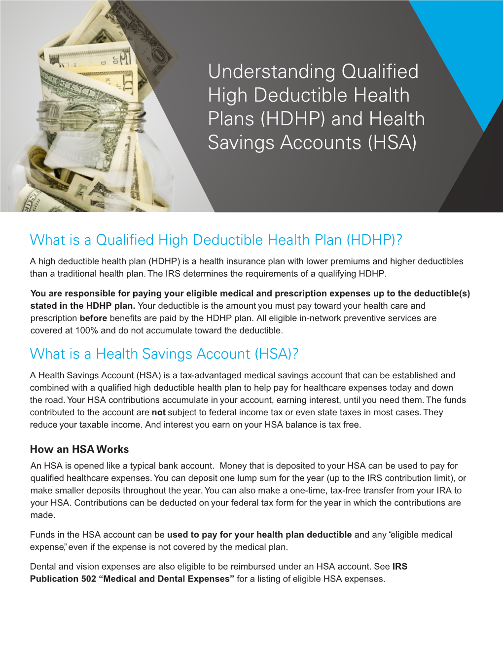 HDHP) and Health Savings Accounts (HSA