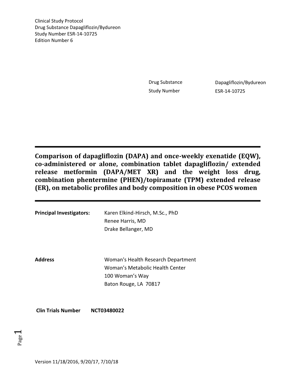 Comparison of Dapagliflozin