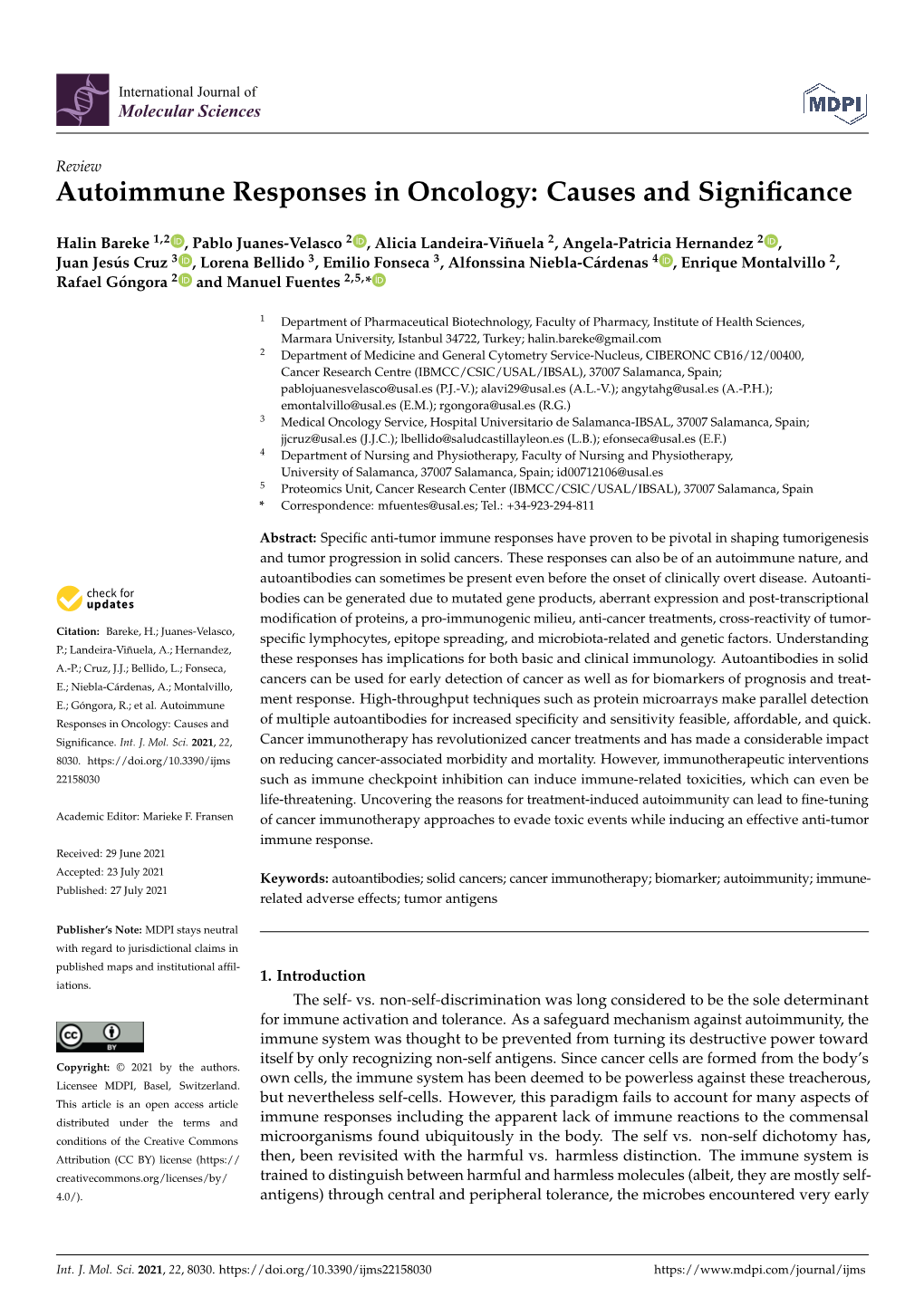 Autoimmune Responses in Oncology: Causes and Significance