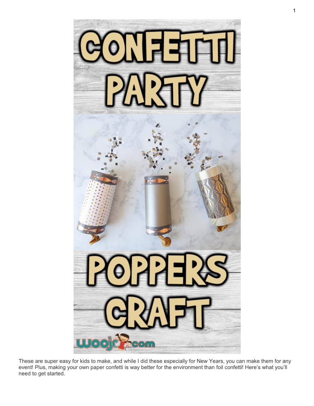 Confetti Party Poppers Craft