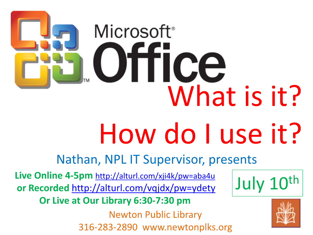 Nathan, NPL IT Supervisor, Presents