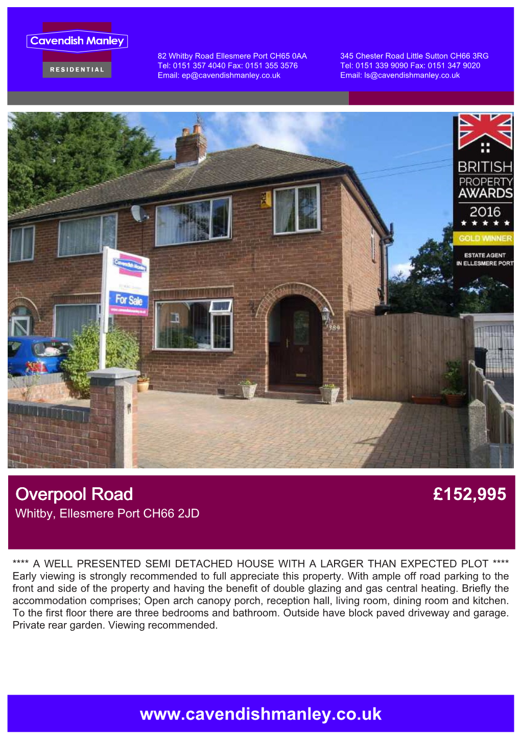 Overpool Road £152,995