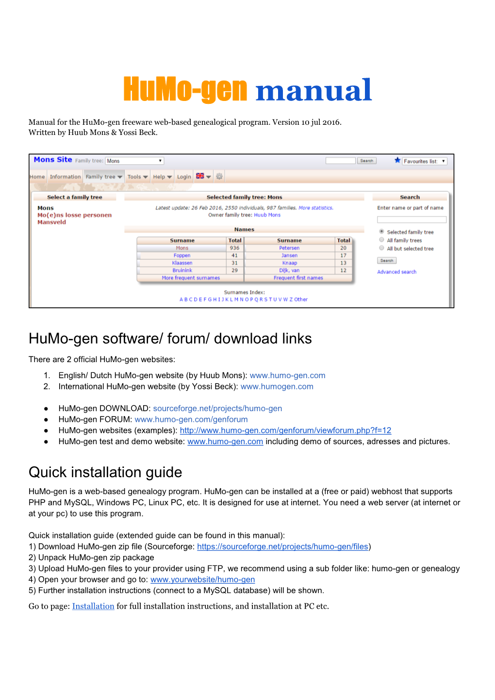 Humo-Gen Manual