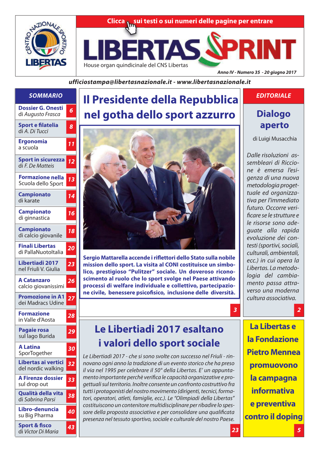 Il Presidente Della Repubblica Nel Gotha Dello Sport Azzurro