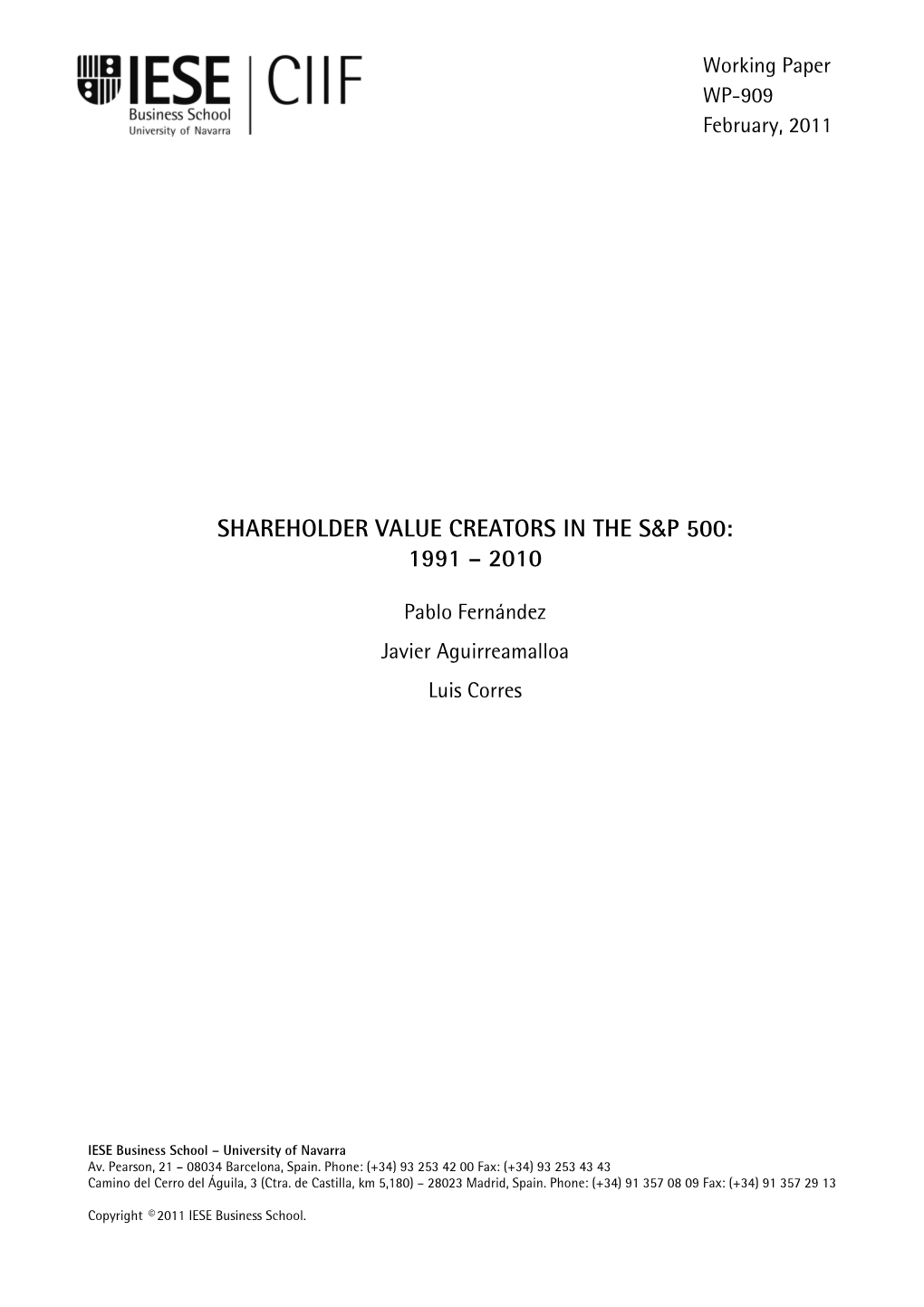 Shareholder Value Creators in the S&P