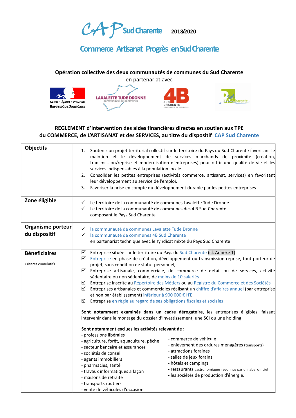 Sud Charente 2018/2020 Commerce Artisanat Progrès En Sud Charente