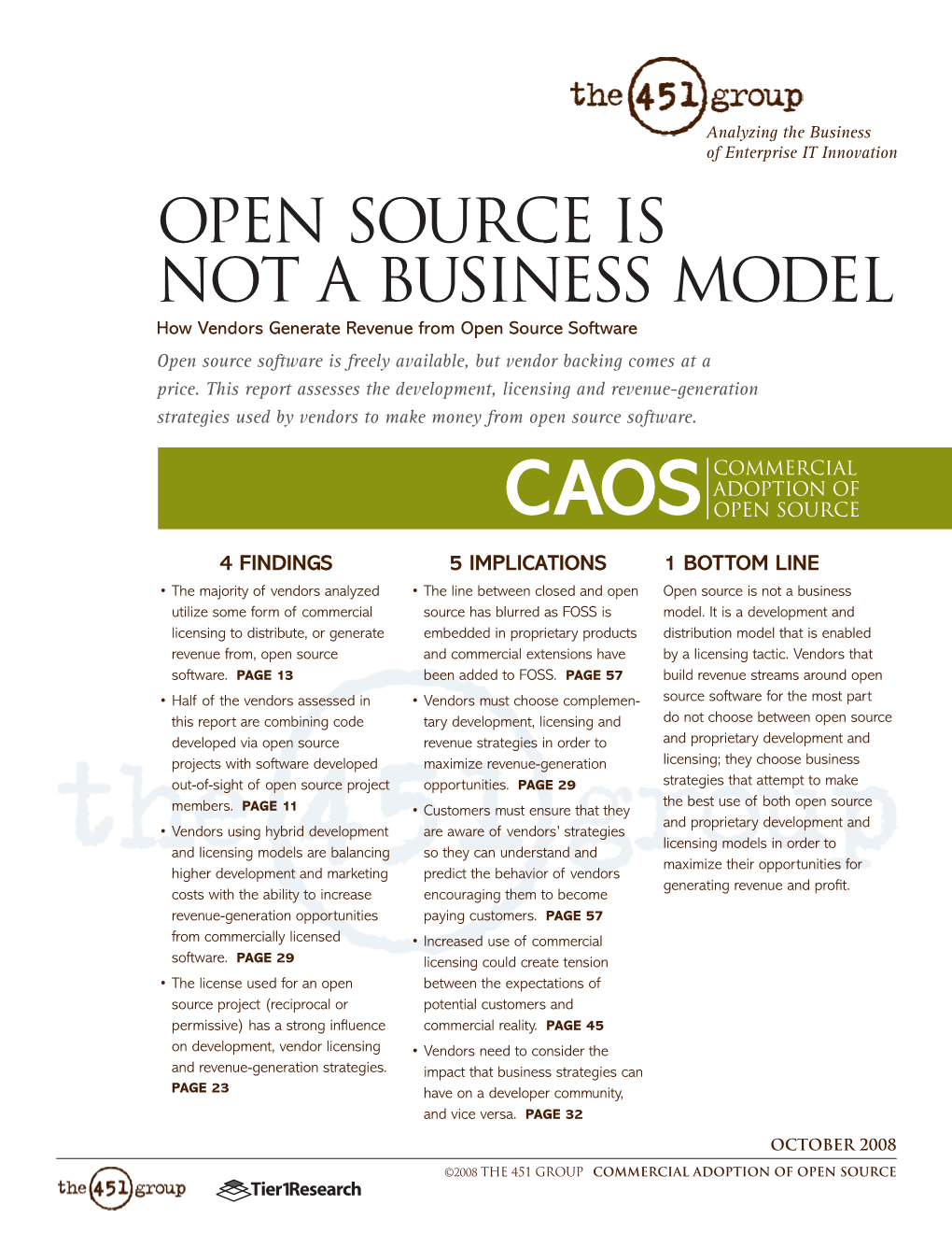 Open Source IS Not a Business Model