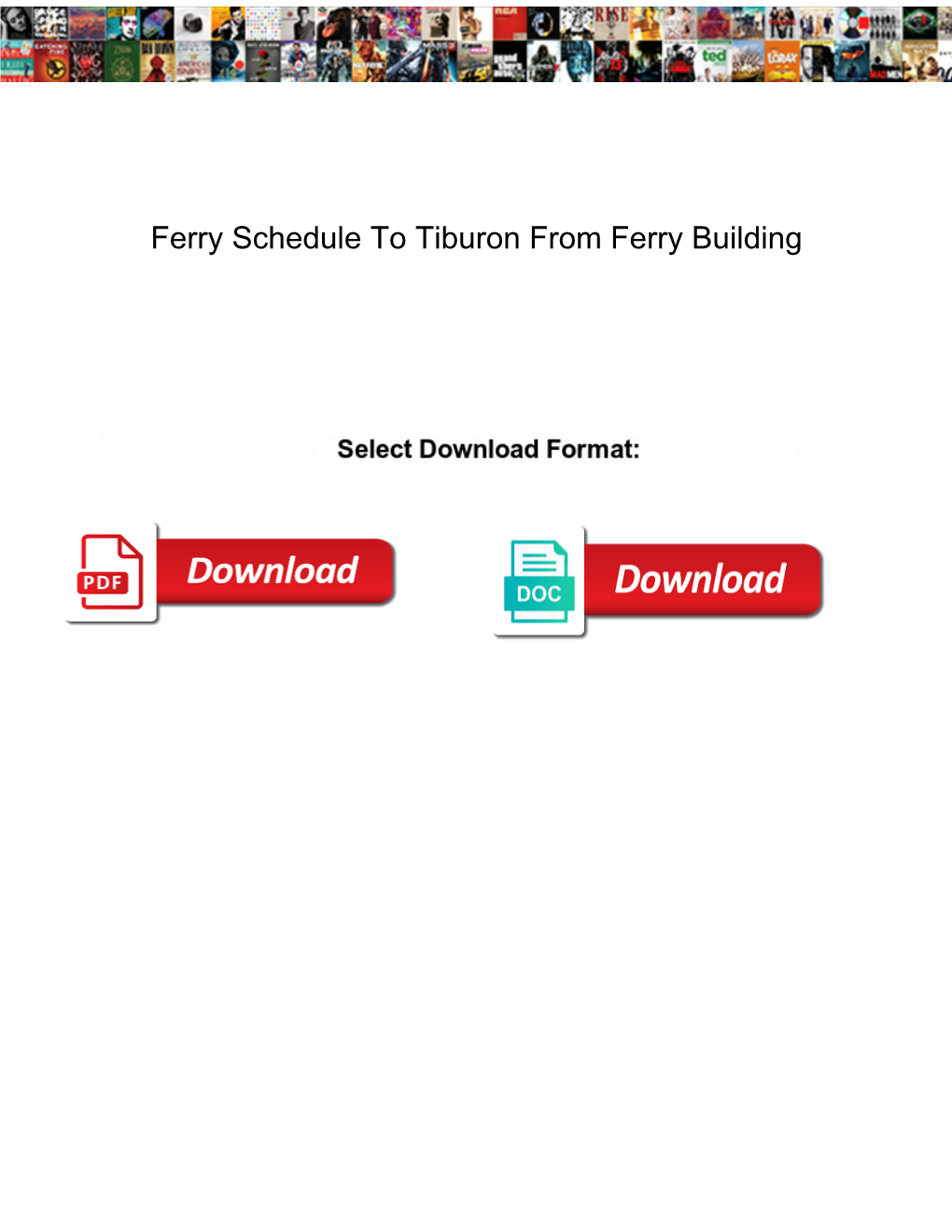 Ferry Schedule to Tiburon from Ferry Building