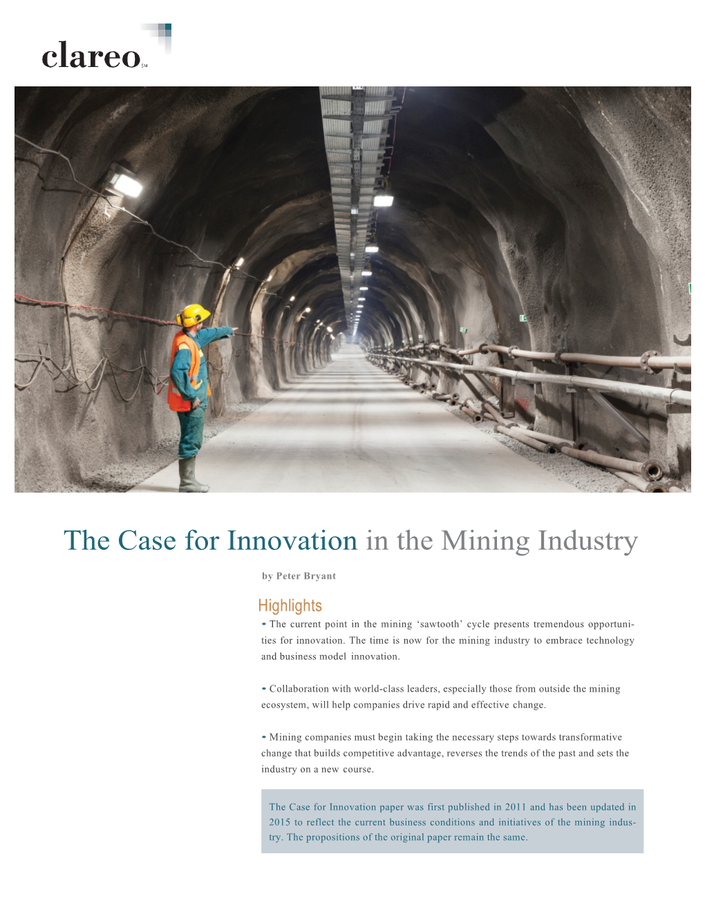 The Case for Innovation in the Mining Industry