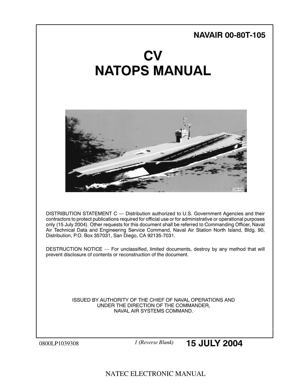 Cv Natops Manual