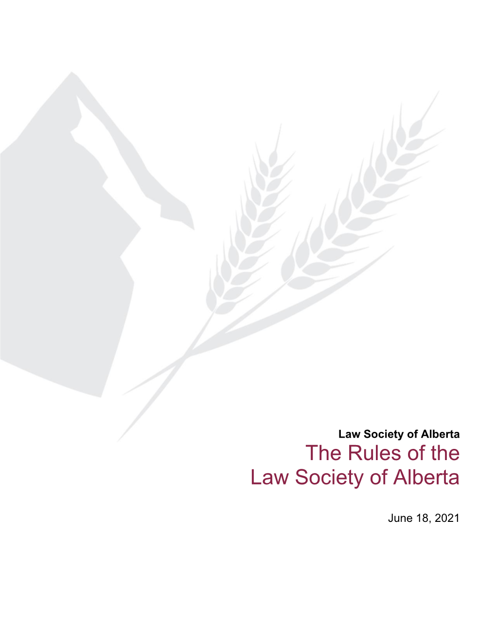 The Rules of the Law Society of Alberta