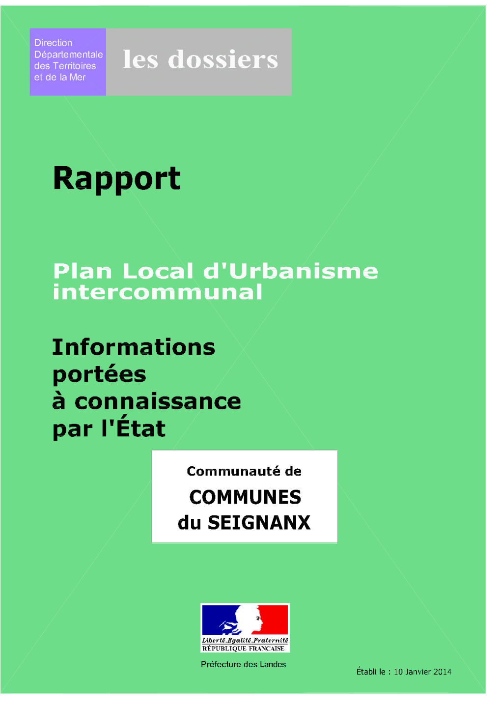 PORTER a CONNAISSANCE Du Plui Communauté De Communes Du Seignanx