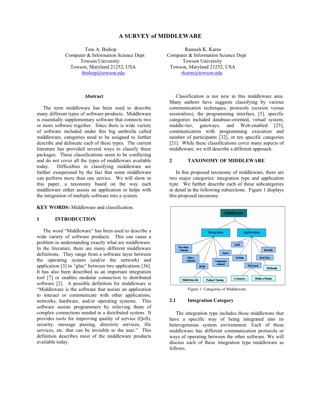 A SURVEY of MIDDLEWARE