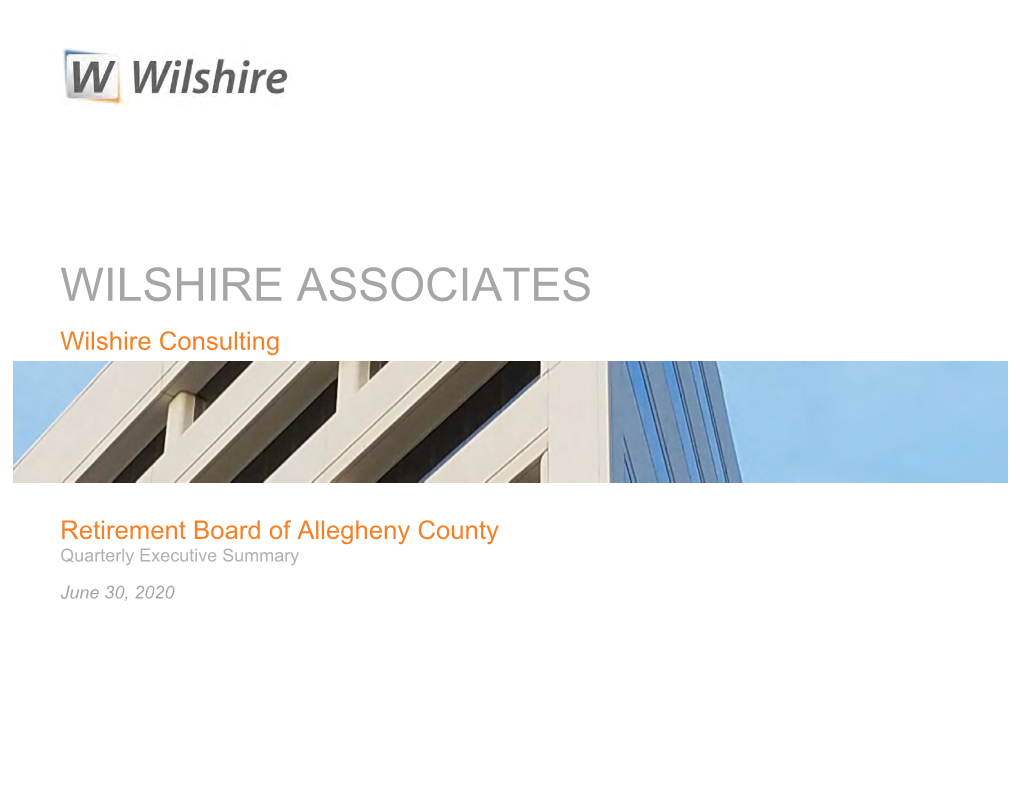WILSHIRE ASSOCIATES Wilshire Consulting
