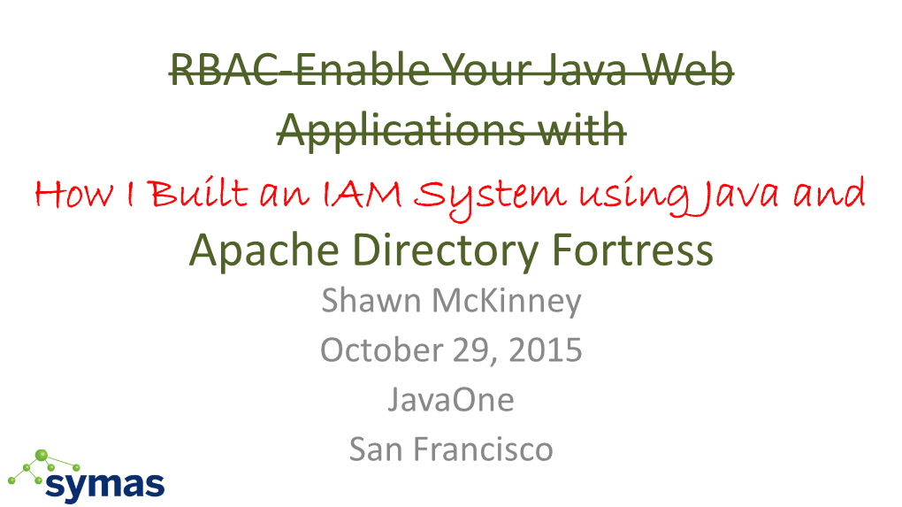 RBAC-Enable Your Java Web Applications with Apache Directory