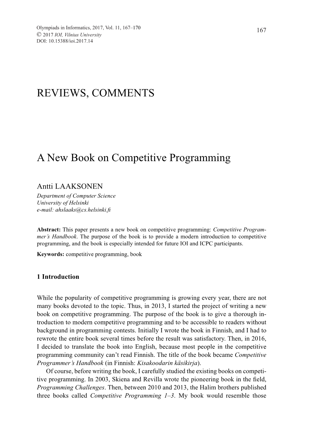 A New Book on Competitive Programming (167-170)