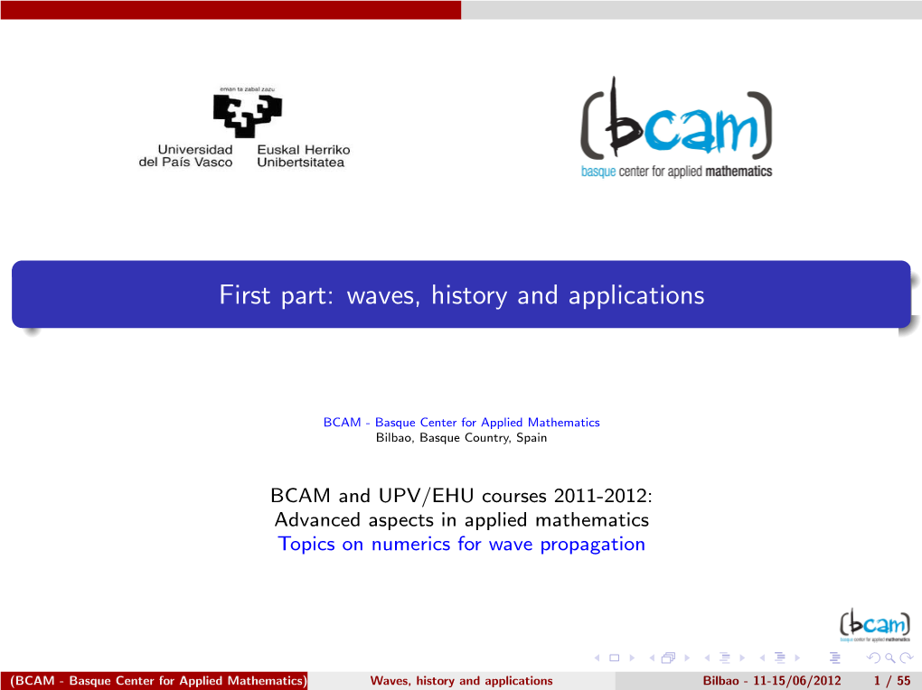 Waves, History and Applications
