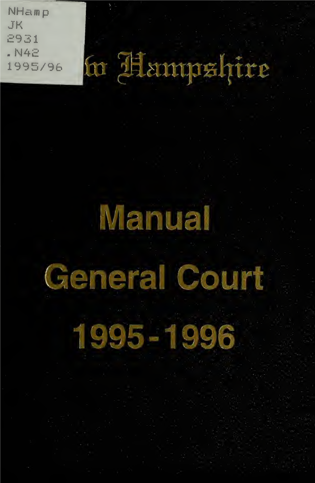 Manual of the New Hampshire General Court, 1995