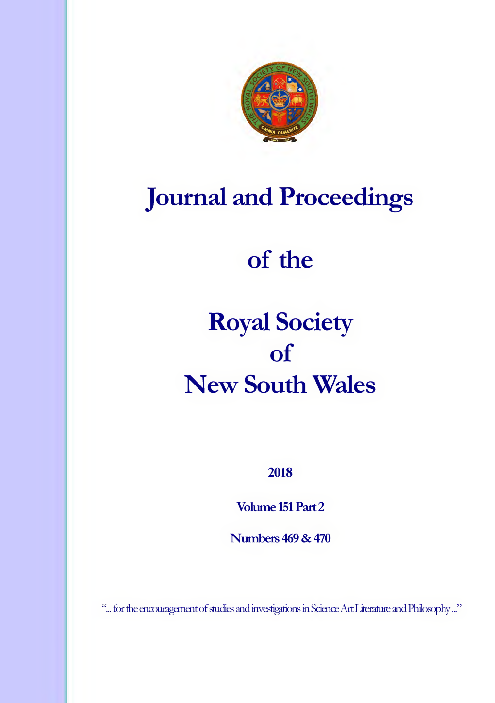 Journal and Proceedings of the Royal Society Of