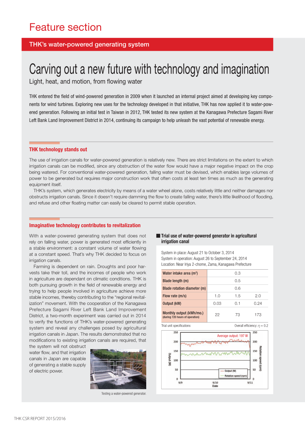 Carving out a New Future with Technology and Imagination Light, Heat, and Motion, from Flowing Water