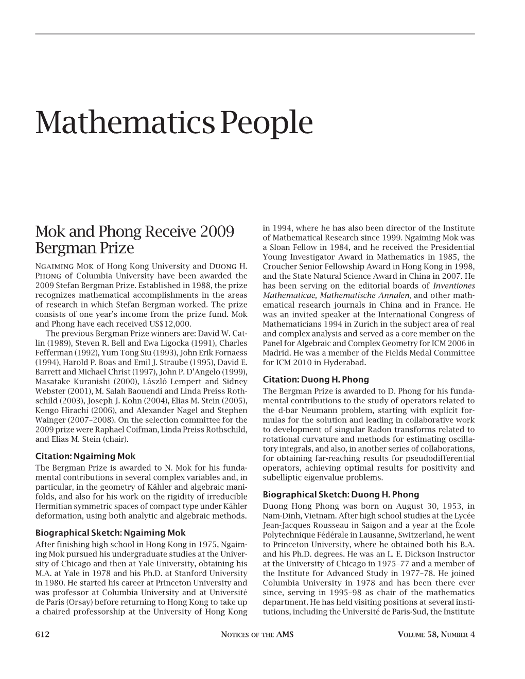 Mathematics People