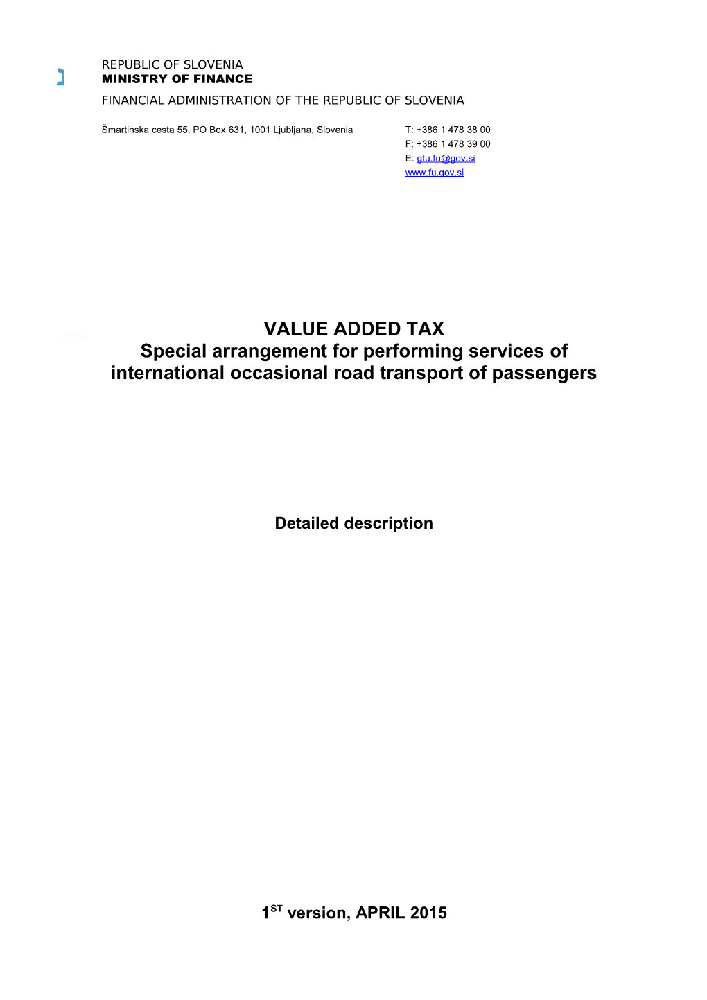 Special Arrangement for Performing Services of International Occasional Road Transport