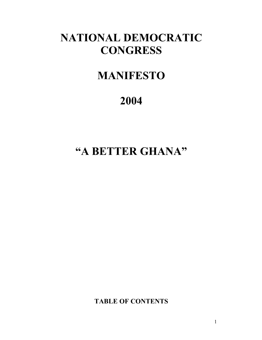 National Democratic Congress