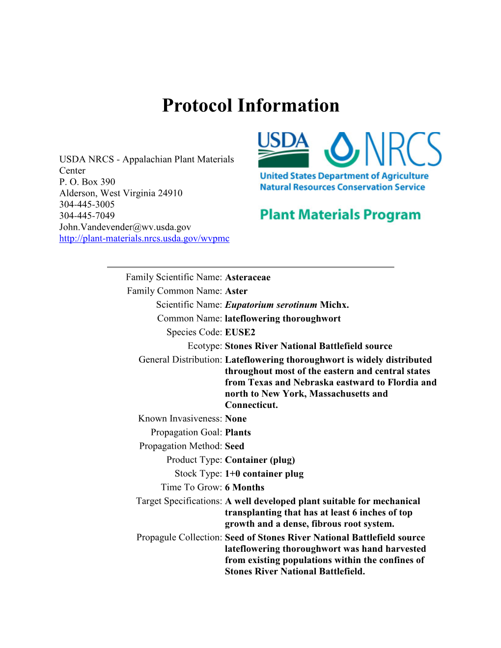 Lateflowering Thoroughwort Propagation Protocol