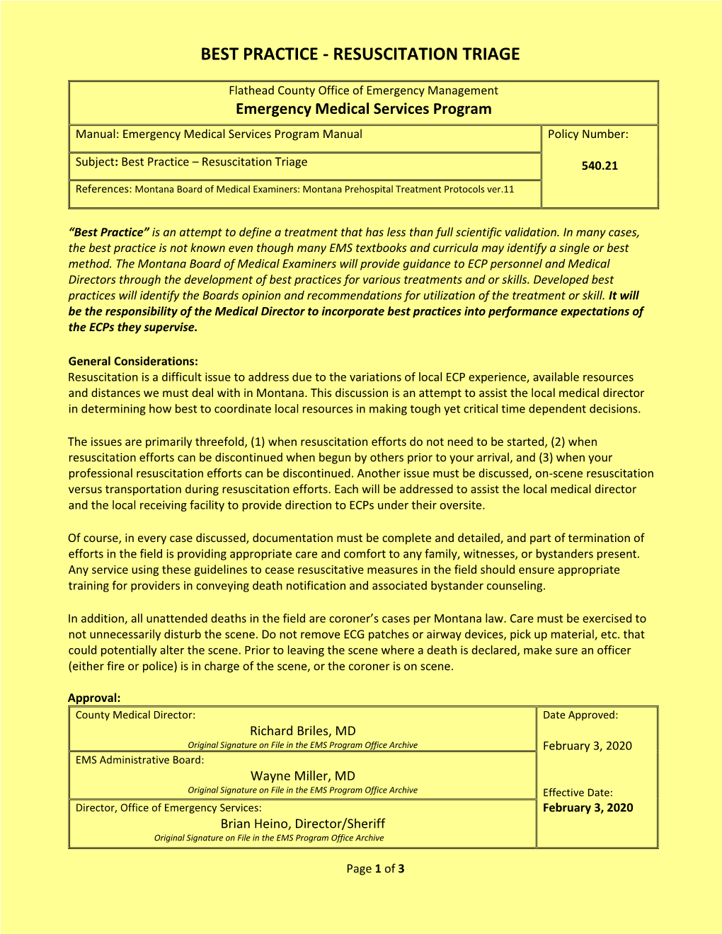 Best Practice-Resuscitation Triage 540.21