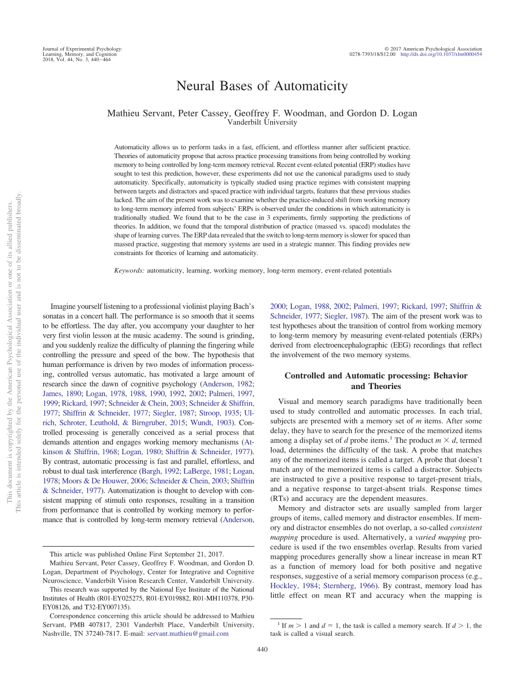 Neural Bases of Automaticity