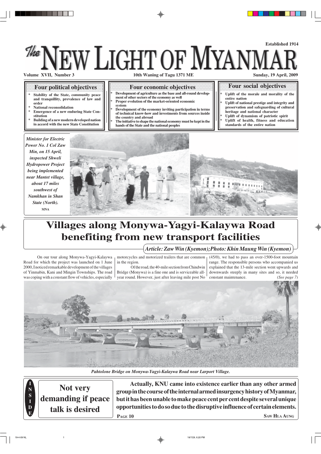 Villages Along Monywa-Yagyi-Kalaywa Road