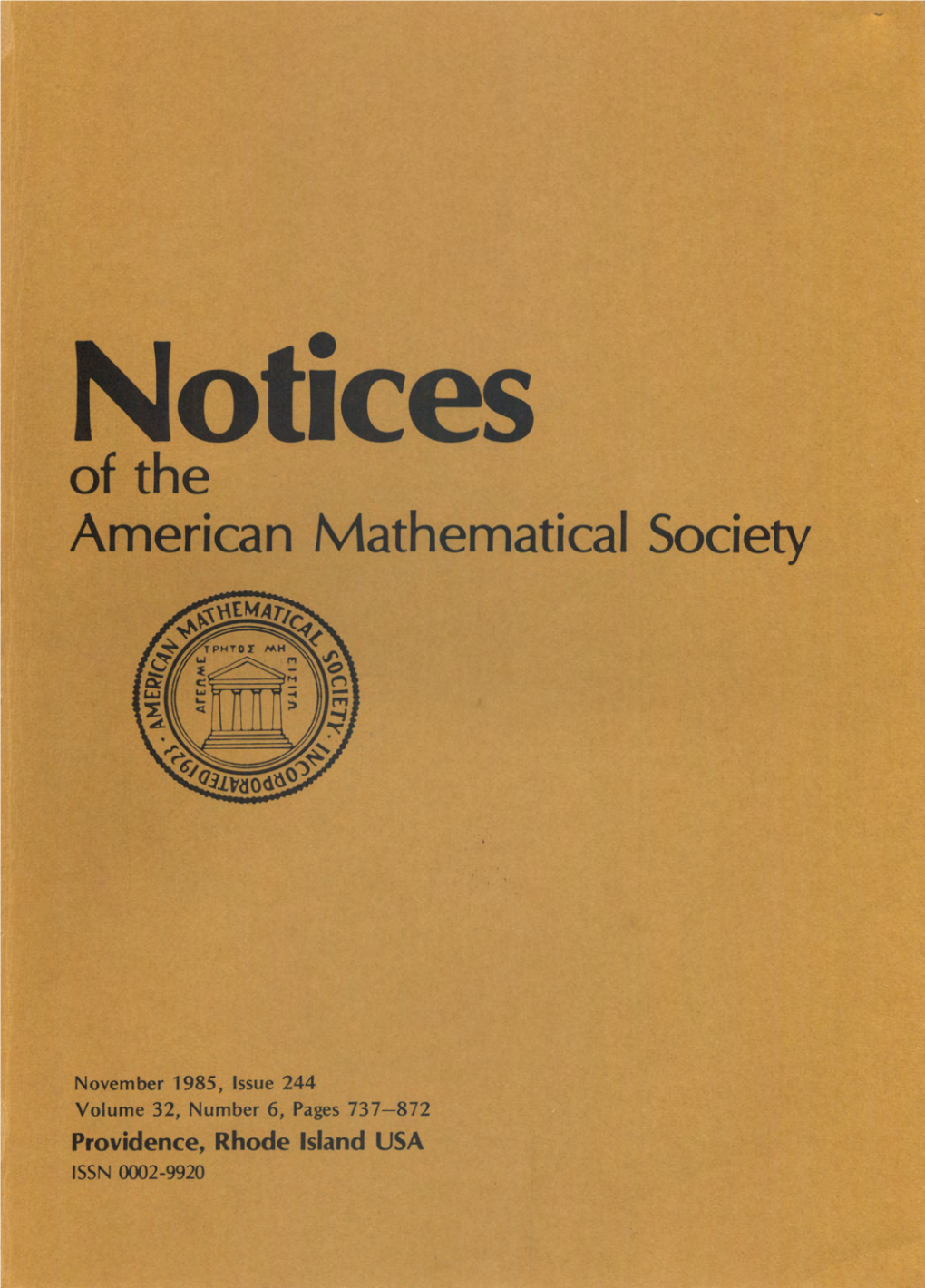 Notices of the American Mathematical Society