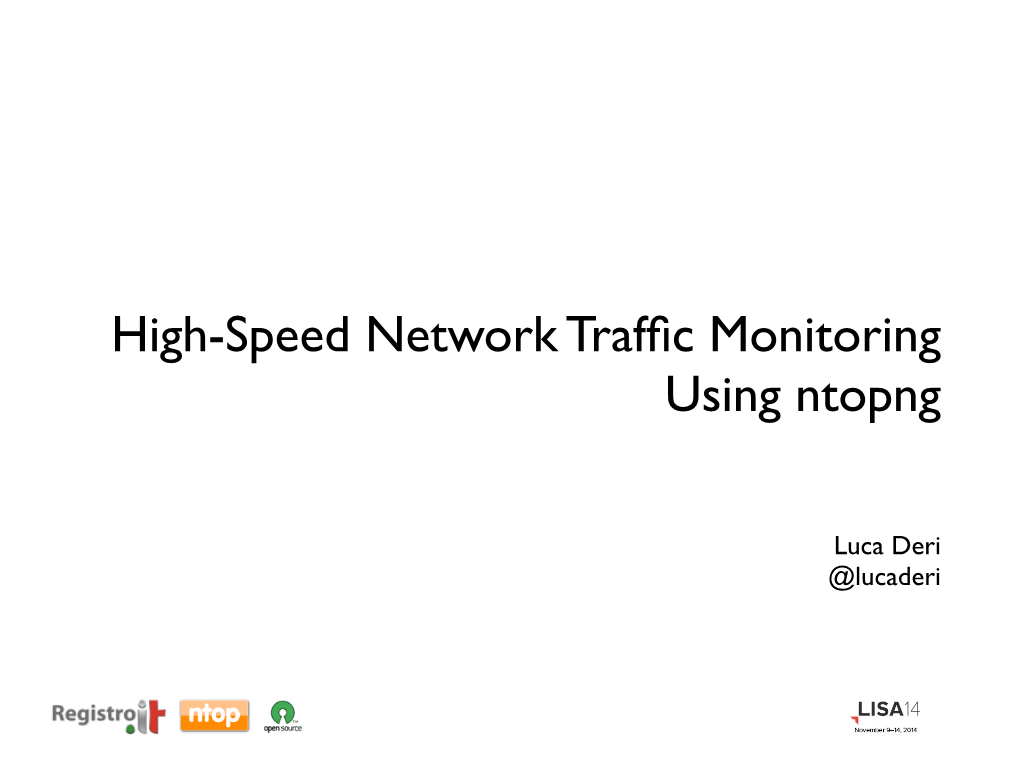 High-Speed Network Traffic Monitoring Using Ntopng