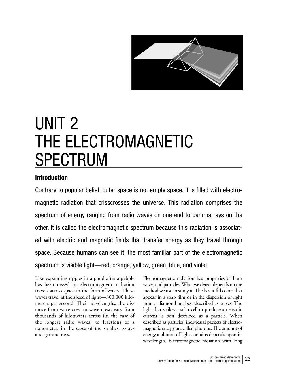 ELECTROMAGNETIC SPECTRUM Introduction Contrary to Popular Belief, Outer Space Is Not Empty Space