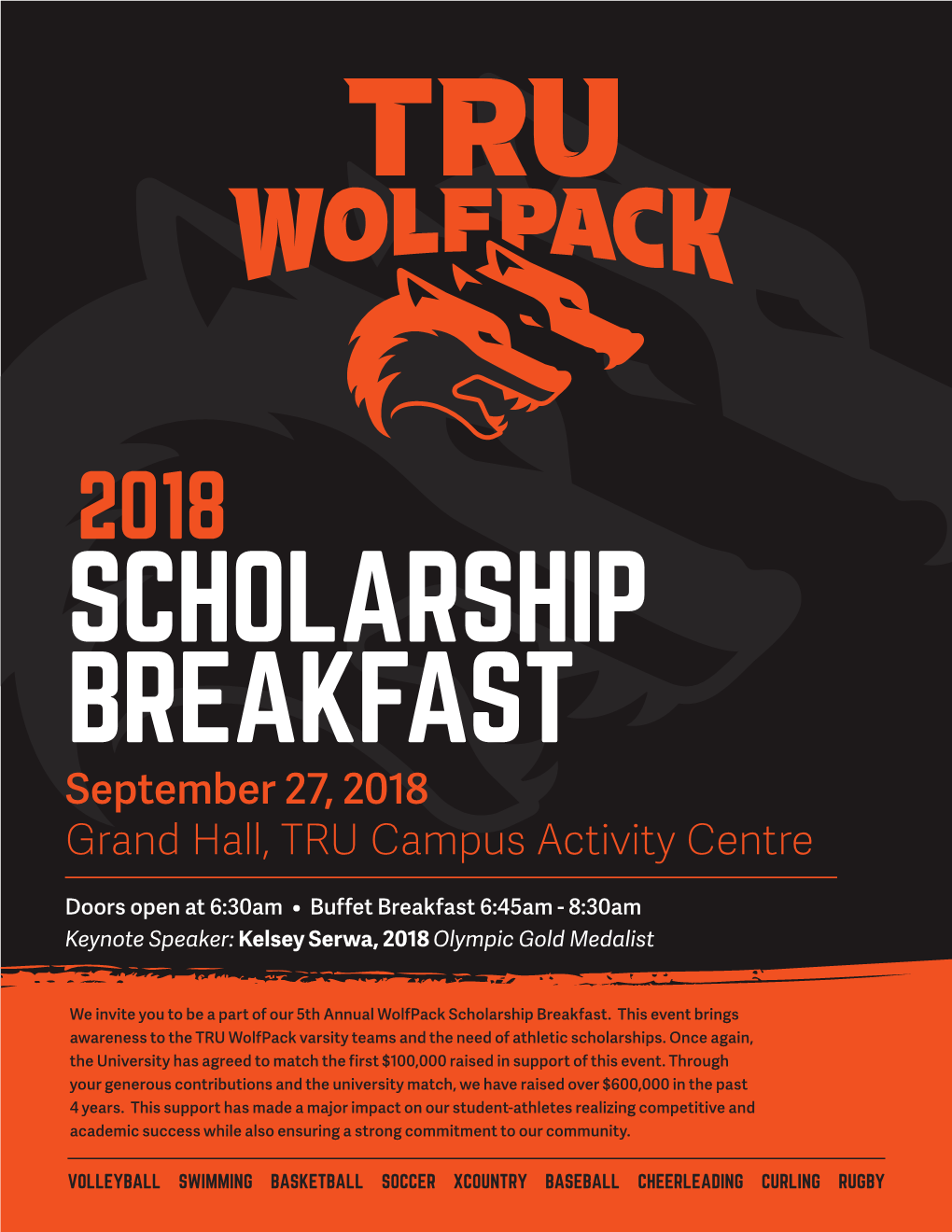 September 27, 2018 Grand Hall, TRU Campus Activity Centre