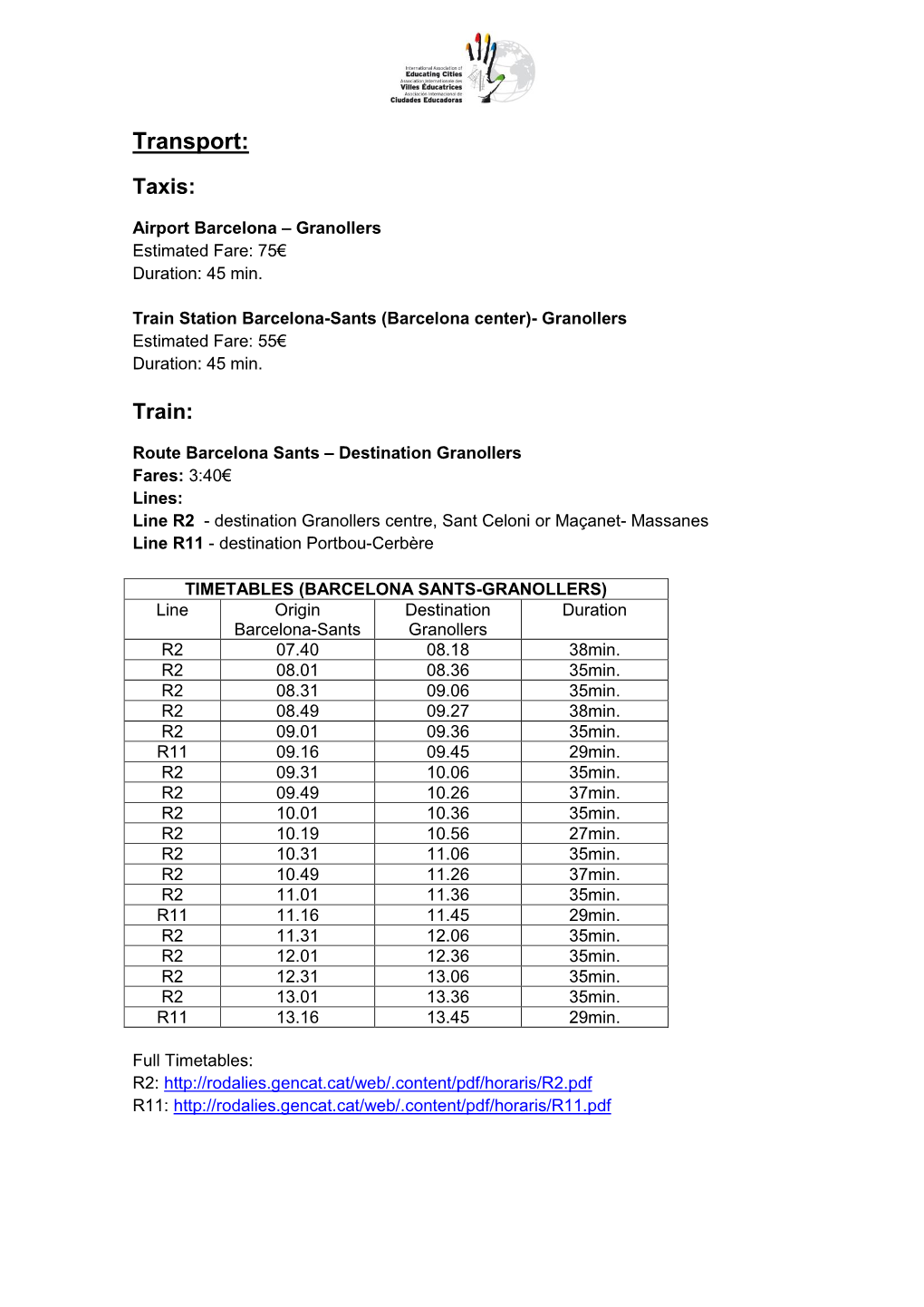 Transport Granollers EN