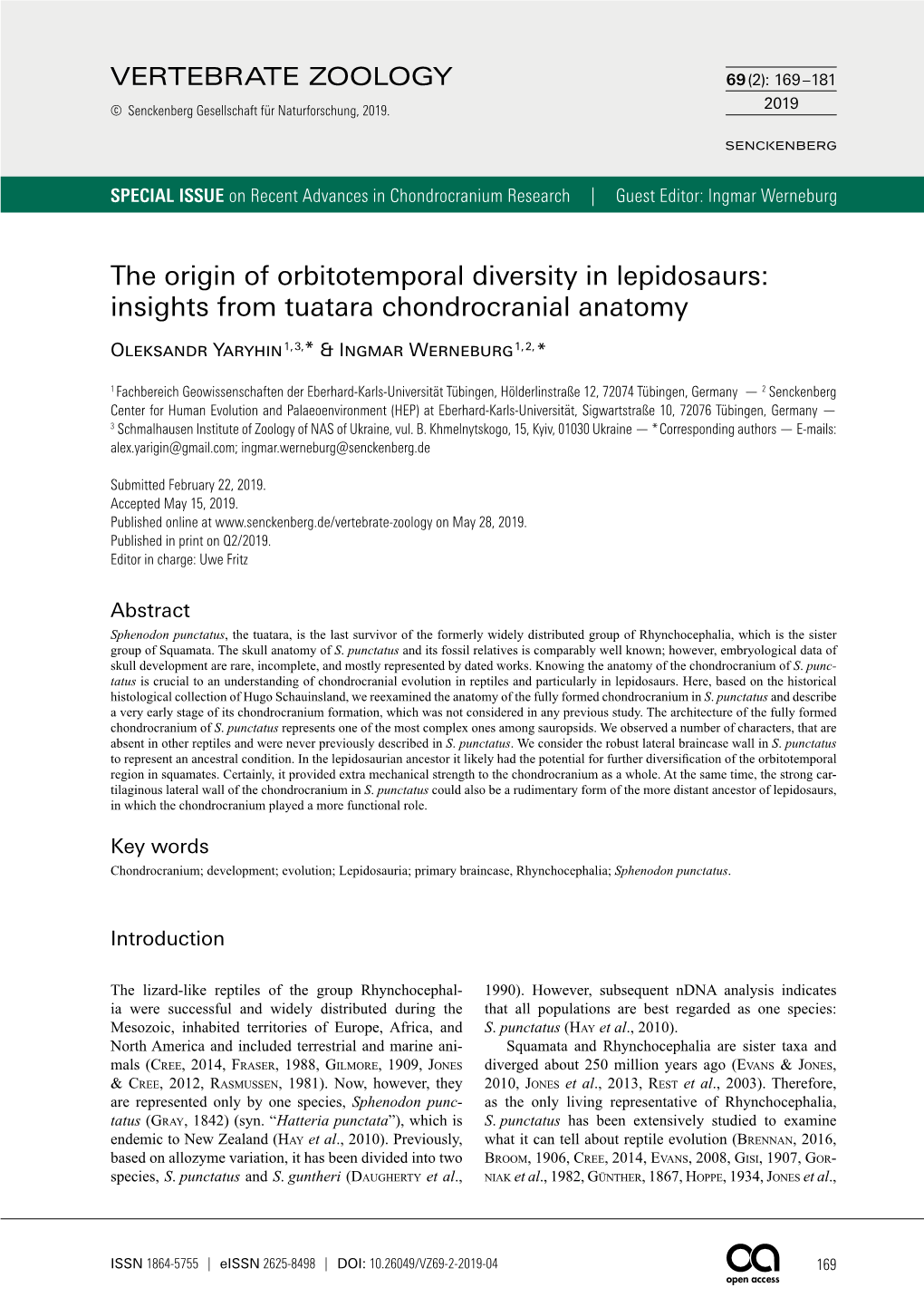 The Origin of Orbitotemporal Diversity in Lepidosaurs: Insights from Tuatara Chondrocranial Anatomy