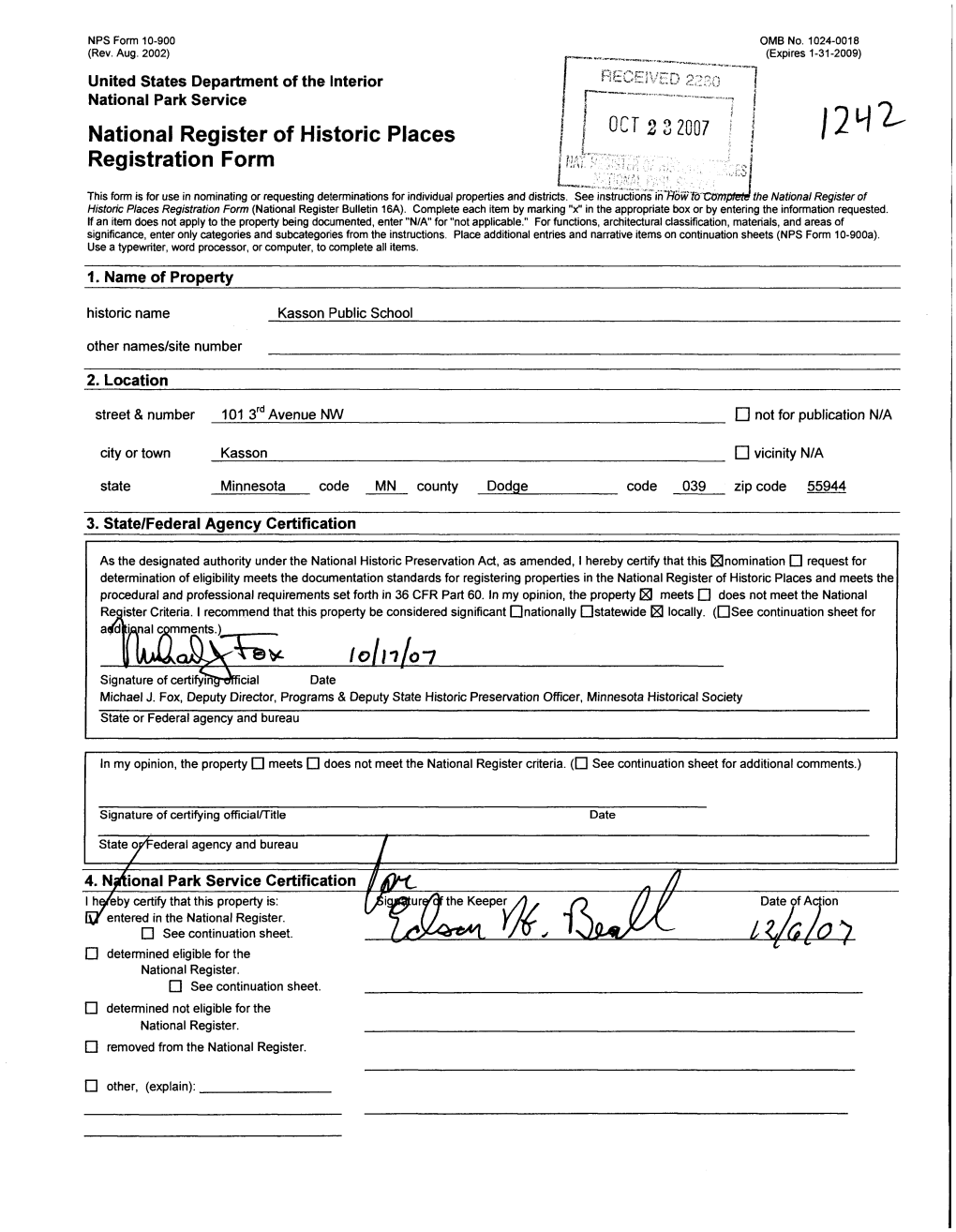 I OCT232007 | J Registration Form